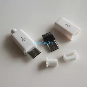 10X Micro USB 5 Pin Tipo-B Macho 4 Piezas Conector de Soldadura Enchufe Cubierta Blanca - Imagen 1 de 5