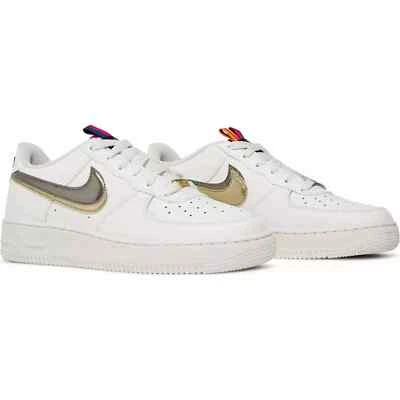 Nike Air Force 1 DH9595-001 Doble Swoosh Plata Dorado (GS) *TODAS LAS TALLAS* Foto 1 de 4