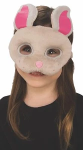 Bunny Plush Mask Rabbit Pet Animal Fancy Dress Up Halloween Costume Accessory - Picture 1 of 1