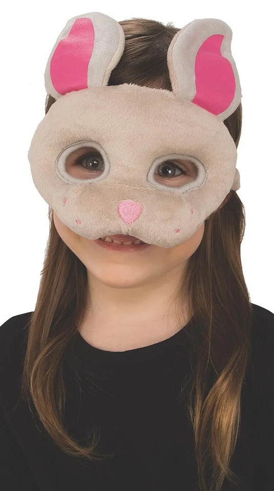 Bunny Plush Mask Rabbit Pet Animal Fancy Dress Up Halloween Costume Accessory - Image 1 of 1
