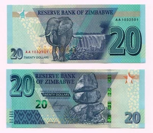 NEW: Zimbabwe 20 Dollars Banknote ( 2020) Issue- Pick- NEW - UNC Condition - Picture 1 of 1