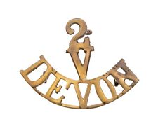 2.Volunteers Devon Shoulder Title Brass Metal