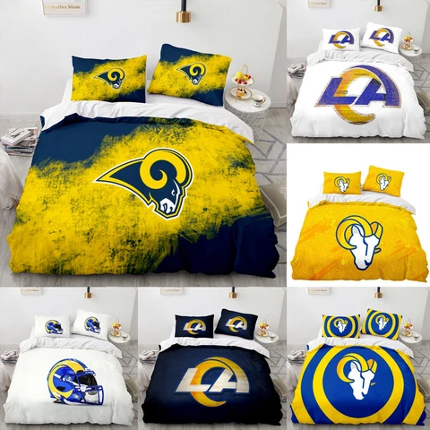 Los Angeles Rams Bedding Set 3PCS Comforter/Duvet/Quilt Cover Pillowcases Gift Cover