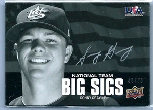 RARE Sonny Gray 2009 Upper Deck 49/75 Autographed Auto Signed Baseball Card UDA - Picture 1 of 2