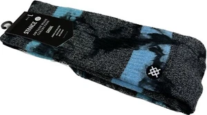Stance Men Grey Blue Crew Cotton Stripe Tie Dye Dwayne Wade Casual Socks L 6-12 - Picture 1 of 2