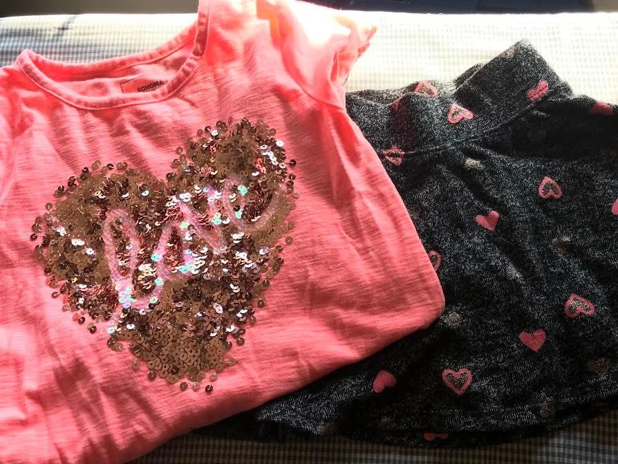 Gorgeous Sonoma Girls skirt set.  Coral/Black.  Size 5 - Image 1 of 1