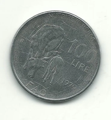 HIGH GRADE AU/UNC 1979 R ITALY COMMEMORATIVE 100 LIRE COIN-OCT097 - Image 1 of 2