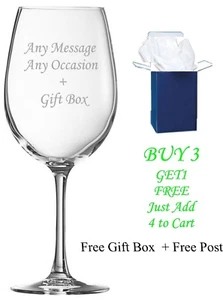 Vidrio de vino gigante grabado personalizado contiene una pinta completa regalo grabado - Imagen 1 de 6
