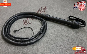 4 Fuß 12 Zöpfe echtes hochwertiges abgestuftes Leder strapazierfähig knackend Bullwhip - Bild 1 von 11