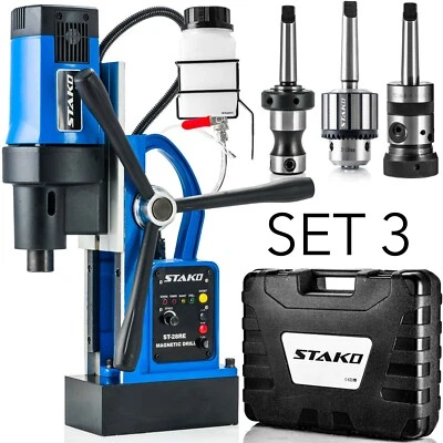 Magnetbohrmaschine 1980W Bohrmaschine FI 80 mm Gewindebohrmaschine MK3/MK2[SET3]