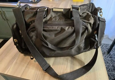 Bolso de Viaje Adrienne Vittadini Weekender Lona Marrón, Como Nuevo Unisex Foto 1 de 4