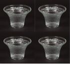 Votive Candle Holder Clear Glass Tempered Etched  5"Dia 3.5"High  Set of 4