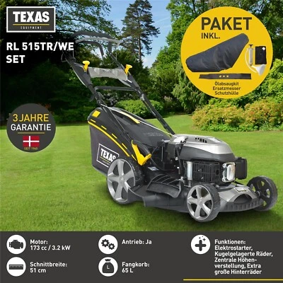 TEXAS Profi Benzin Rasenmäher mit Antrieb E-Start 51cm 173cm³ RL 515TR/WE 4in1 - Bild 1 von 4