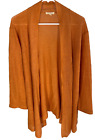 Eileen Fisher Linen Cardigan Orange Open Long Semi Sheer Sz 2X Sweater