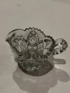 Vintage EAPG Imperial Glass Nucut Hobstar Button Clear Creamer Pitcher - Picture 1 of 4