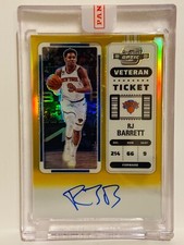 2022-23 Panini Contenders Optic RJ Barrett Gold Auto on card Knicks 2/10 SSP