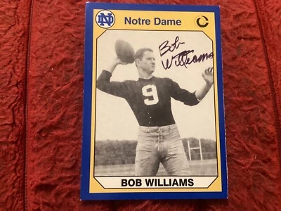 BOB WILLIAMS SIGNED, MINT NOTRE DAME CARD # 131, DIED 2016/ FREE POSTAGE!!! - Image 1 of 4