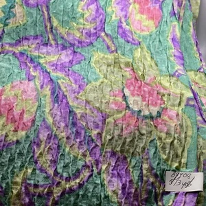 MOD Floral Plisado Seersucker Tela Rayón? 5 1/3 yardas vintage - Imagen 1 de 8
