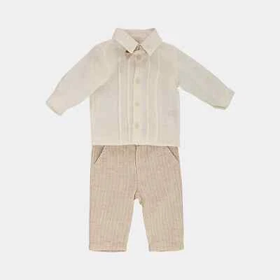 LALALU'  SET BATTESIMO  PANTALONE PAPILLON CAMICIA GILET BAMBINO ESTATE  9 MESI - Immagine 1 di 4