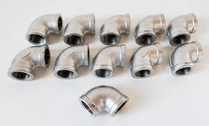 (11) 90° Elbow 3/4" NPT Female Threaded MB 304 Stainless Steel Cast Pipe 150# - Picture 1 of 6