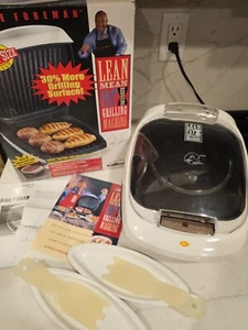 George Foreman Extra Family Size Large Grill w Bun Warmer White GR26BW Open Box - Picture 1 of 12