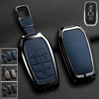 Zinc Alloy Leather Car Key Fob Case Cover Holder For Toyota Previa Alphard 2014+ Foto 1 de 4