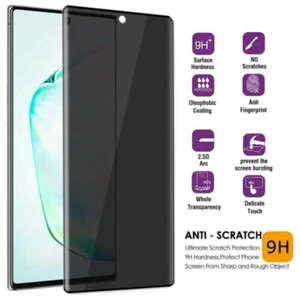 Tempered Glass Curved Privacy Screen Protector For Samsung S23 Ultra S22 S21 - Picture 1 of 11