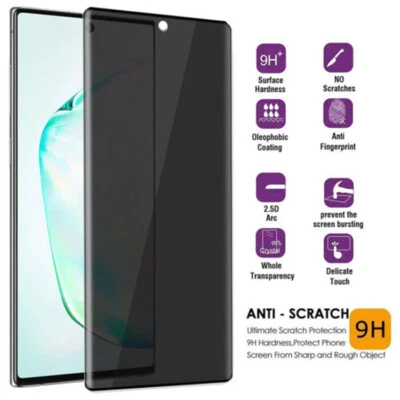 Tempered Glass Curved Privacy Screen Protector For Samsung S23 Ultra S22 S21 - Image 1 of 4