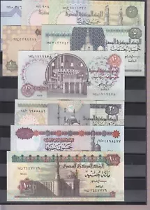 EGYPT 1 5 10 20 50 100 EGP POUNDS 1994 2001 P51 52 57 58 59 60 61 SIG/19 UNC SET - Picture 1 of 7