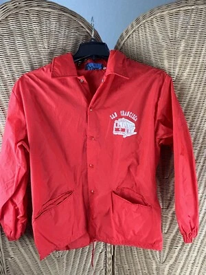 Vintage Nylon Red Jacket San Francisco APHA Large Trolley - Image 1 of 4