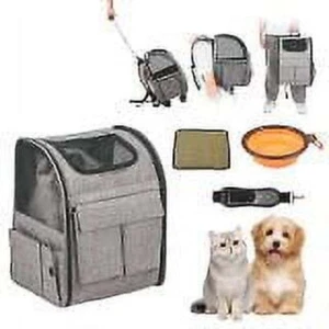 Cat Carrier with Wheels,18 lbs Rolling Pet Carrier with Handle Grey - Picture 1 of 9
