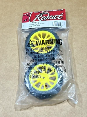 Redcat 85007Y Yellow Front Off-road Wheels and Tires (2) RC Parts Tremor XTB New - Image 1 of 4