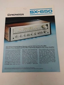 Vintage Pioneer Receiver SX-650 Brochure Pamphlet Booklet 1970's - Picture 1 of 4