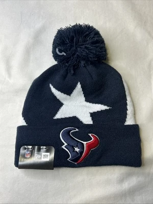New Era Houston Texans Sombrero Tejido Tobogán Gorro Estrella Logo Azul Marino Nuevo con Etiquetas E3 Foto 1 de 2