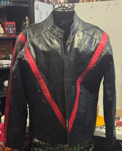 Vintage 1980er Michael Jackson Leder Thriller Jacke Reverse Colorway Gr. Large RAR - Bild 1 von 7