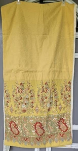POTTERY BARN TABLE RUNNER 20" X 80" GOLD PAISLEY, Floral Linen Blend * Read  - Picture 1 of 10