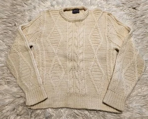 Vtg Pendleton Wool Cable Knit Chunky Fisherman Sweater Size Medium See Pictures - Picture 1 of 6