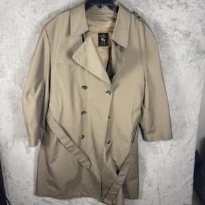 Hart Schaffner Marx Trench Coat Mens 44S Belted Rain Repellent Classic Outerwear - Picture 1 of 13