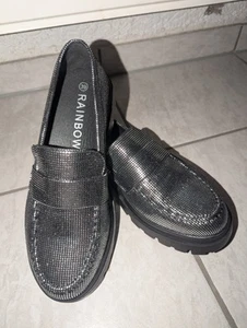 Bonprix Rainbow Loafer Slipper Schwarz Metallic Gr 39 Neu - Bild 1 von 3