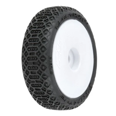 Pro-Line Racing Electron 2.0 F/R Tires Mounted 7mm White 4 for Losi Micro-B - Image 1 of 4
