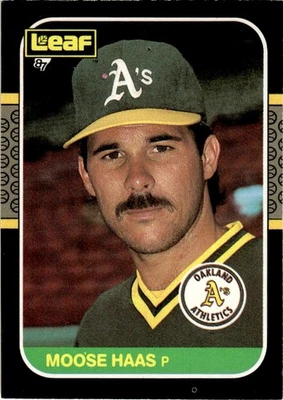 1987 Leaf Moose Haas Oakland Athletics #54 - Image 1 of 2