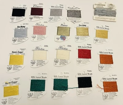Glisten Wool Braid Embroidery Thread Rainbow Gallery Silk Lame Plaid Lot  - Image 1 of 4