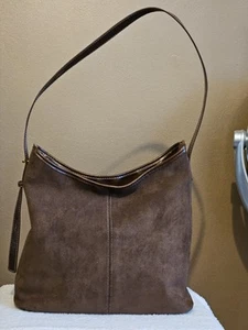 Women's brown suedette shoulder bag large capacity - Picture 1 of 6