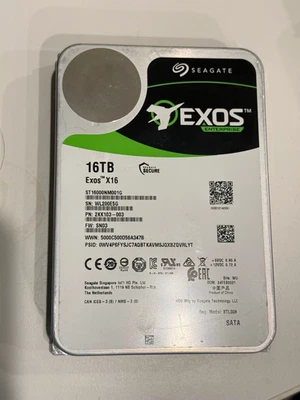 Seagate Exos X16 (7200RPM, 3.5", SATA III, 256MB Cache) 16TB Internal Enterprise - Image 1 of 2