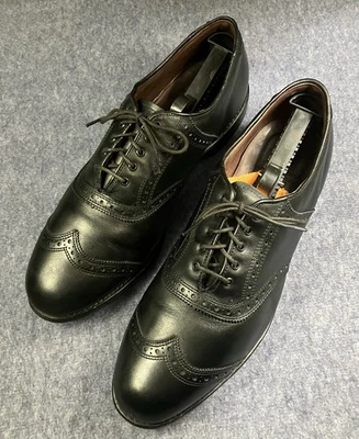 Allen Edmonds Legend Golf Shoes Black Leather Wingtip Men’s 12 D | Softspikes | - Image 1 of 4