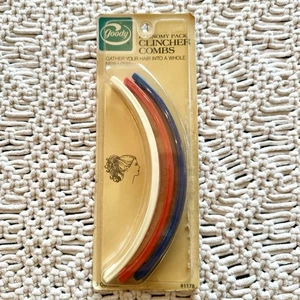 Vintage Goody Drahtkämme Bananenclips 3er Pack rot weiß blau blau 1986 - Bild 1 von 5