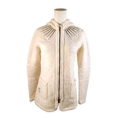Chaqueta cuello estrella 66 North Kaldi mezcla de lana crema cremallera completa con capucha mediana Letonia Foto 1 de 4