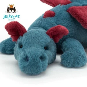 DollJellycat-Toy Dexter Dragon 50cm Blue Doll Plush Gifts with Gift Bag - Picture 1 of 6