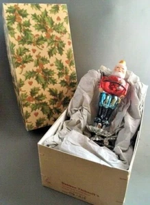 Debbee Thibault "Silly Santa" B. Glass Orn Clip Orig Box Nearly 5" Old Stock NEW - Picture 1 of 4