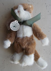 Brown 8" Boyds Auden S Penworthy Stuffed Kitty Cat with Green Ribbon & Tags